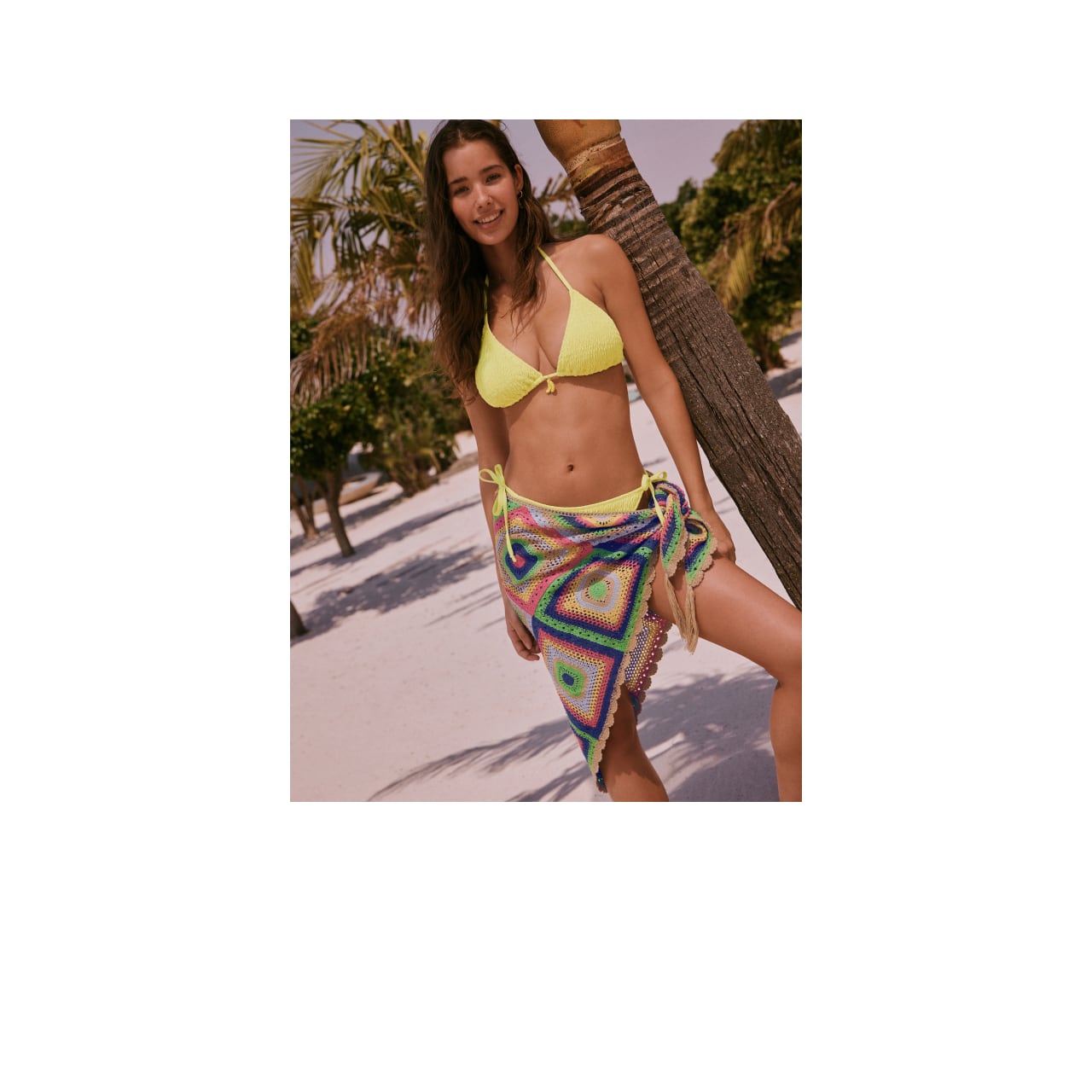 MULTICOLOUR PATTERN CROCHET SARONG