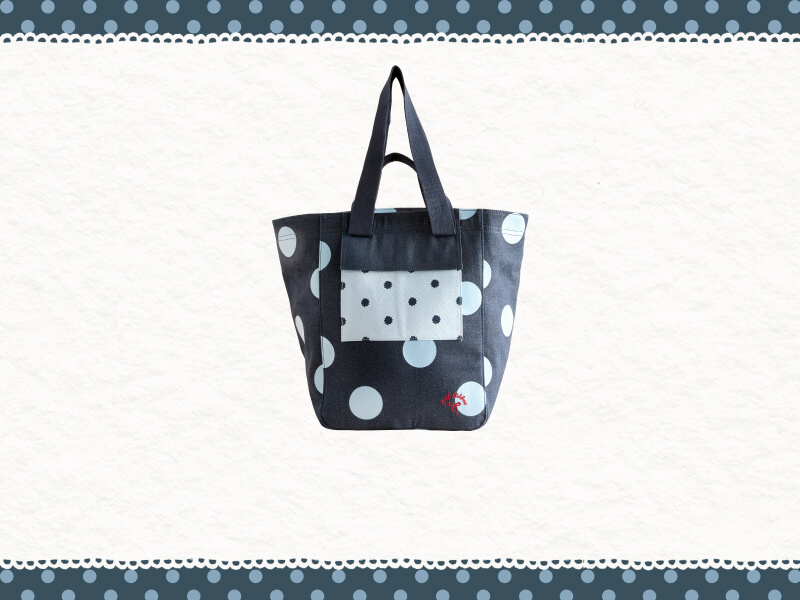 Blue Denim Spot Large Market Tote Bag