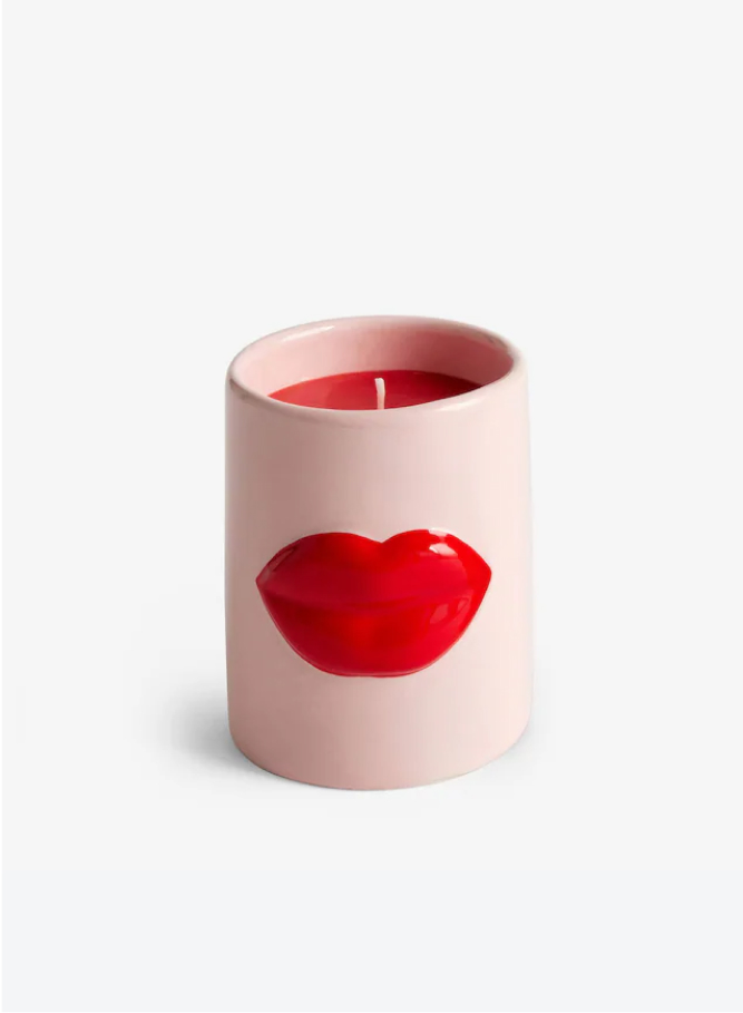 Red/Pink Cherry and Almond Scented Lips Candle